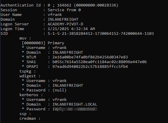 Mimikatz Credential Dump