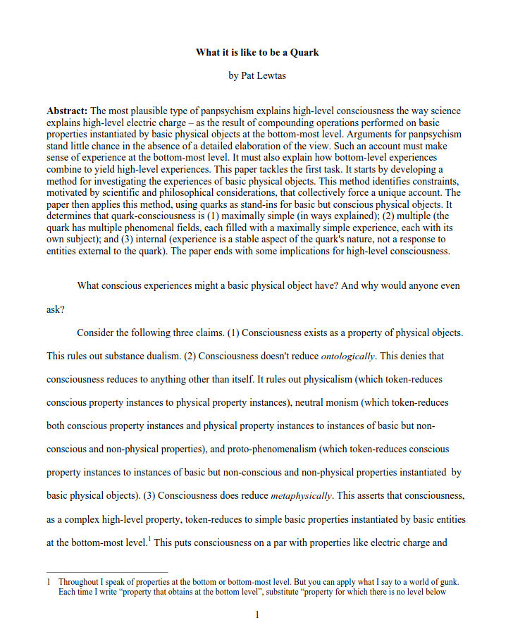 What Is It Like to Be a Quark